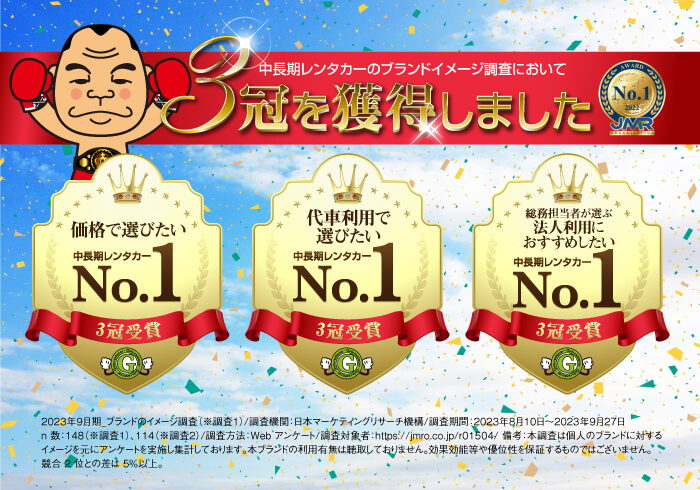 価格で選ぶレンタカー第１位獲得