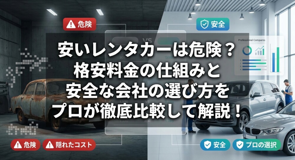 安いレンタカーは危険？格安料金の仕組みと安全な会社の選び方をプロが徹底比較して解説！