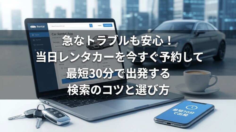 急なトラブルも安心！当日レンタカーを今すぐ予約して最短30分で出発する検索のコツと選び方