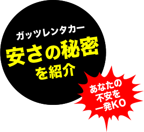 ガッツレンタカー安さの秘密を紹介 あなたの不安を一発KO